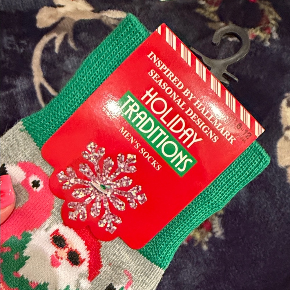 Festive Santa Flamingo Floatie Socks - Picture 4 of 5